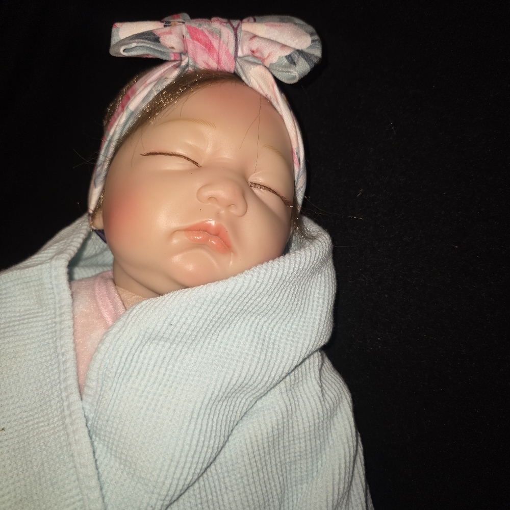 RXdoll Reborn Doll Sleeping Baby Realistic Silicone Newborn Bunny‎ Pajamas EUC